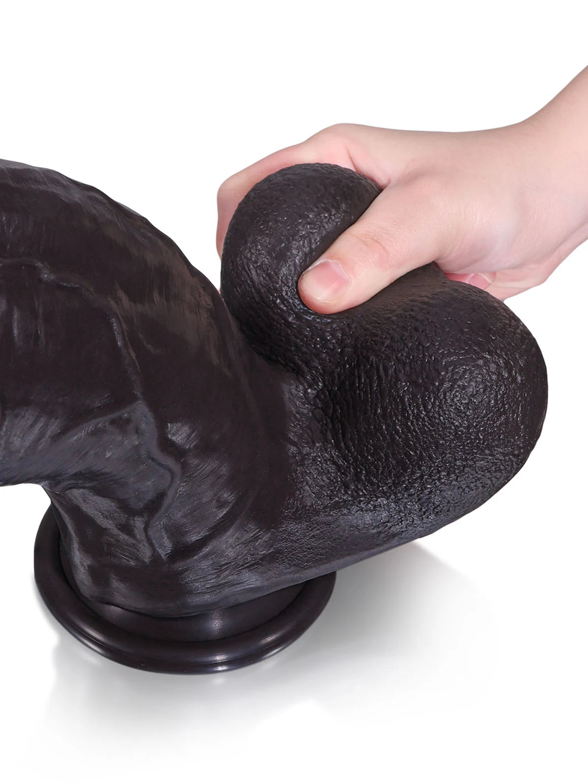 Austin - Zwarte Extra Dikke Realistische Dildo met Dorsale Richel - 28 cm