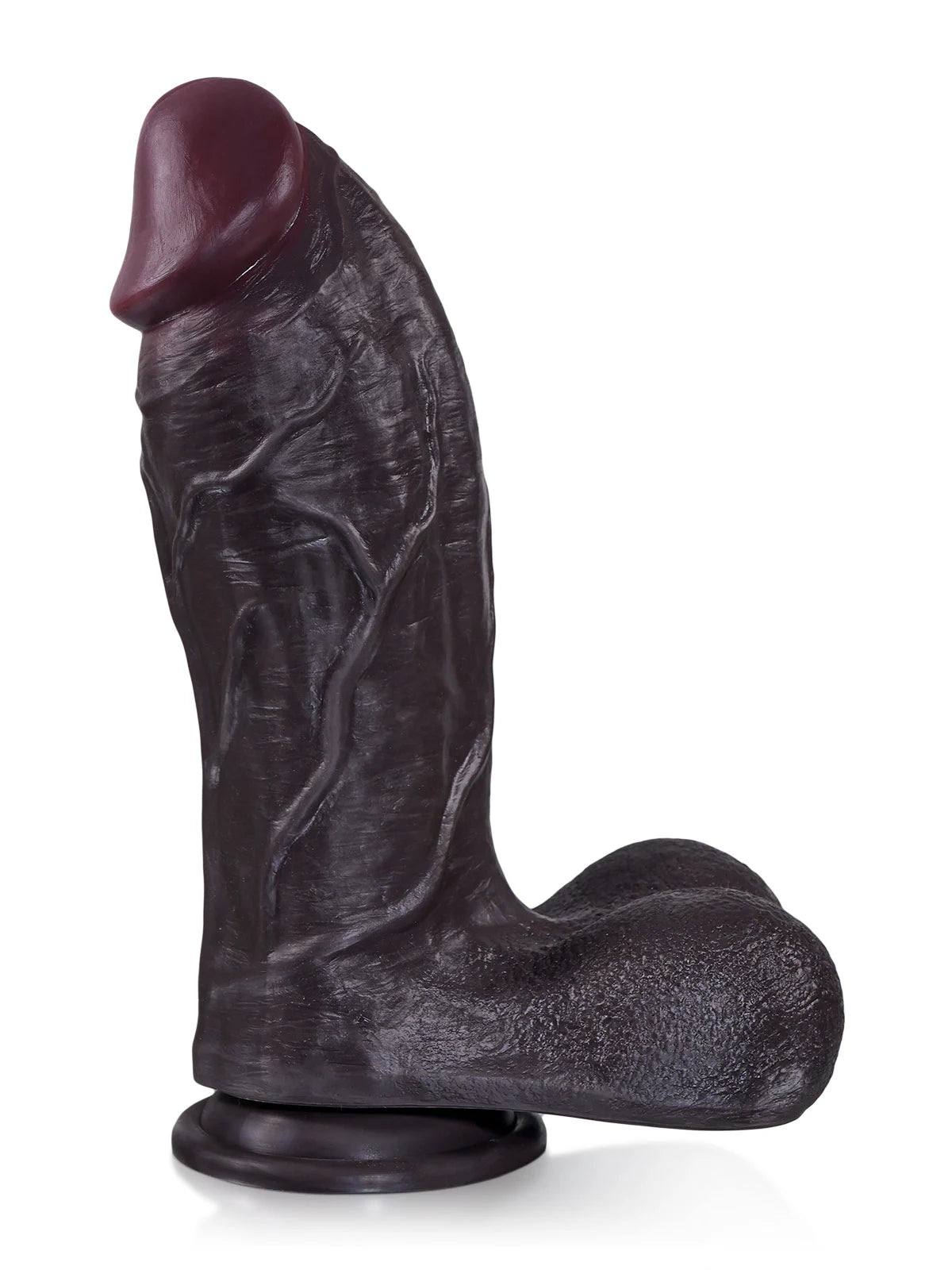Austin - Zwarte Extra Dikke Realistische Dildo met Dorsale Richel - 28 cm