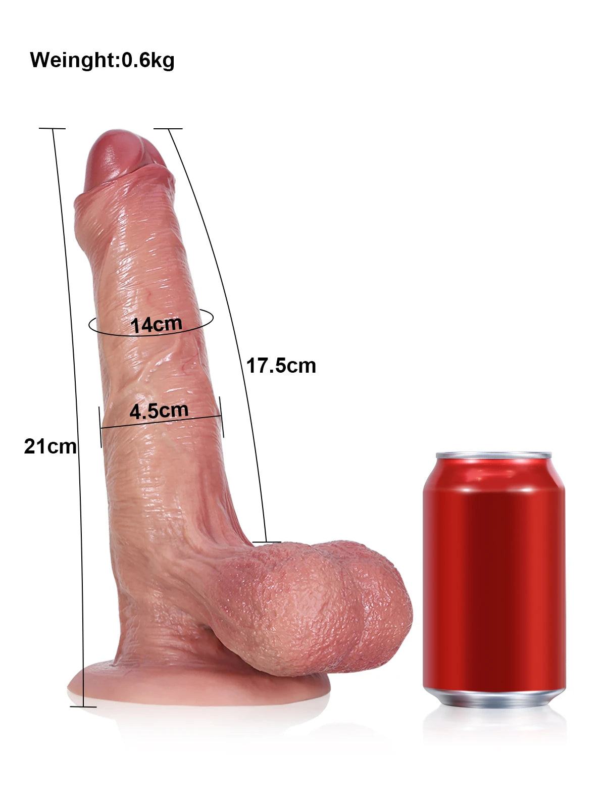 Chris - Realistische Onbesneden Dildo met Zachte Ballen - 21 cm