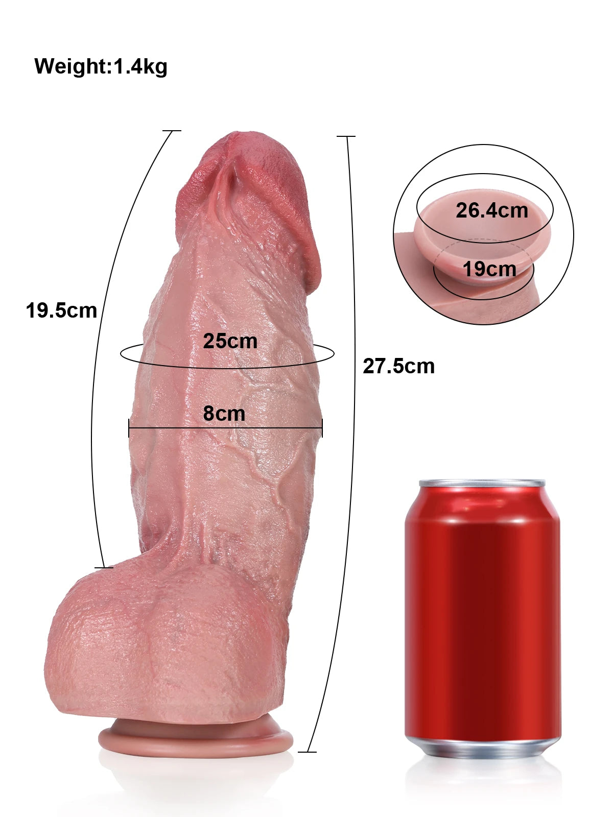 Diego - Grote Realistische Dildo met Dikke Schacht en Aderen - 27,5 of 32 cm