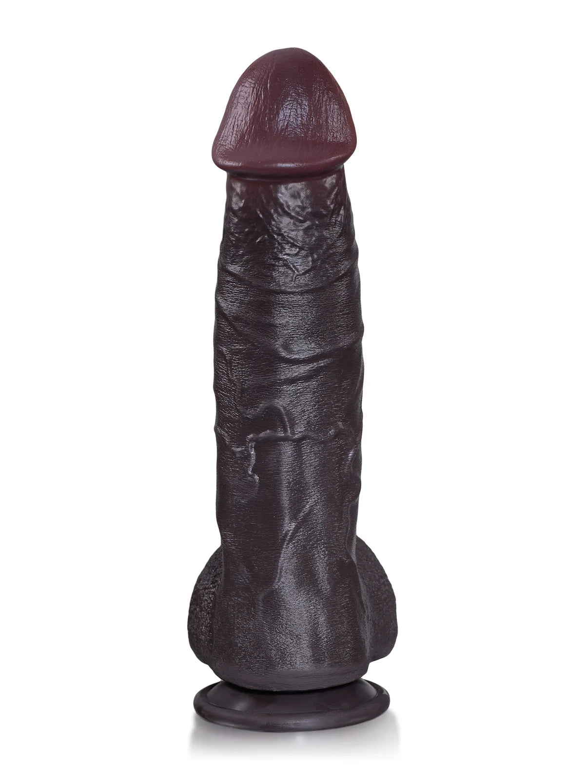 Elias - Zwarte Stotende Dildo met Vibratie, Verwarming en Brede Eikel - 27 cm