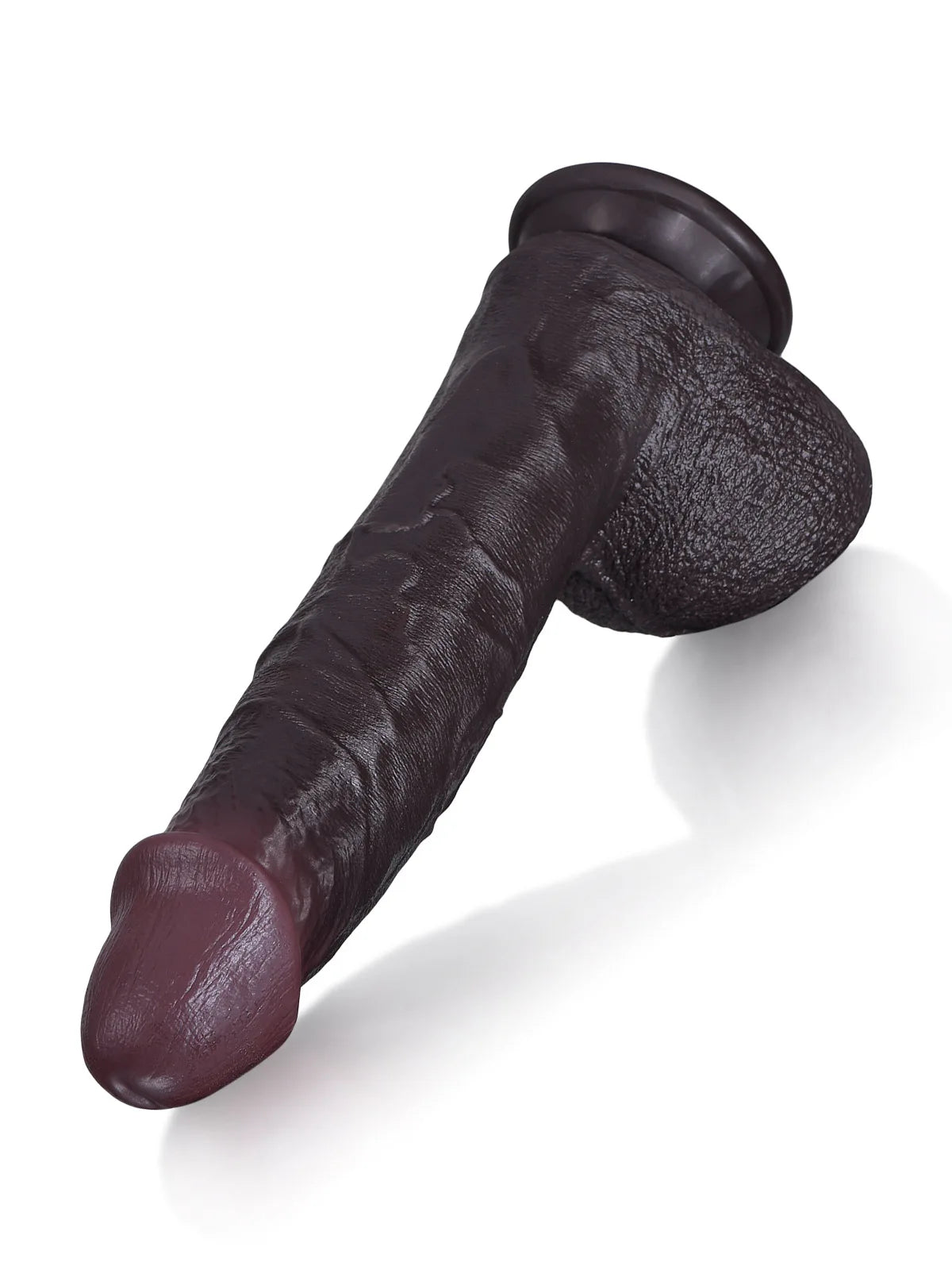 Elias - Zwarte Stotende Dildo met Vibratie, Verwarming en Brede Eikel - 27 cm