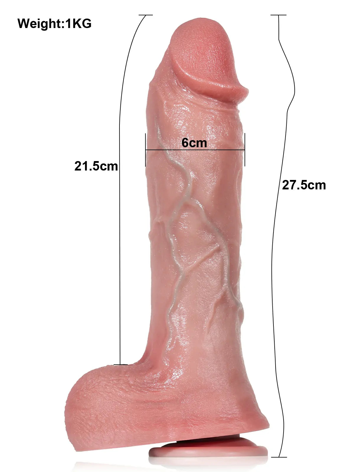 Hagen - Realistische Automatische Stotende Dildo met 3 Stuwmodi en 9 Vibraties - 27,5 cm