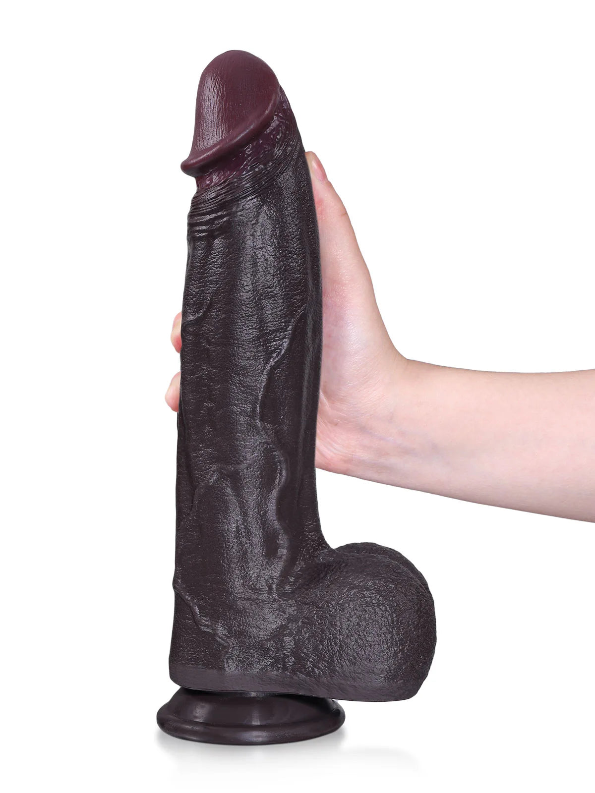 Henry - Zwarte Dikke Realistische Dildo met Brede Rug - 27,4 cm
