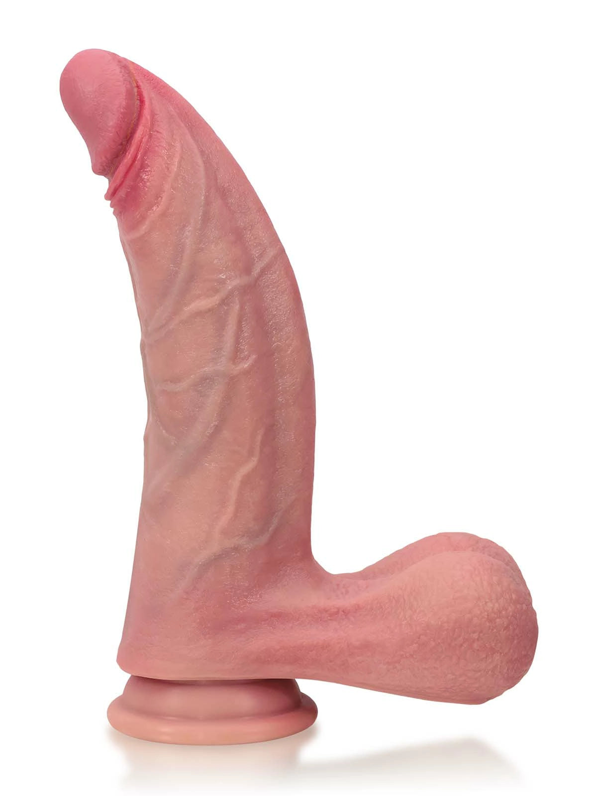 Hunter - Gebogen Realistische Lange Dildo met Dorsale Richel en Zuignap - 23,6 cm