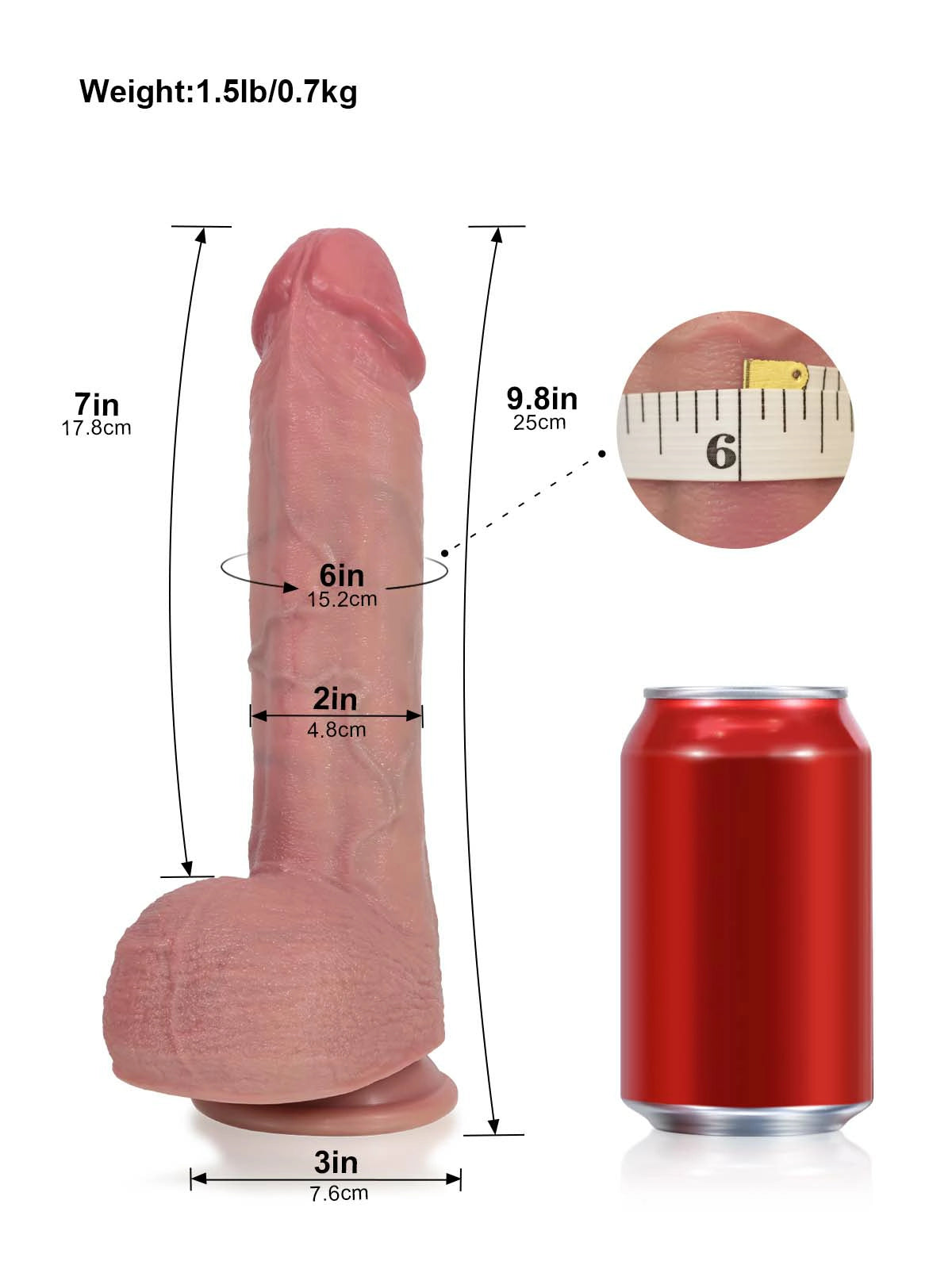 Ivan - Realistische Stotende Vibrerende Dildo met Dorsale Richel - 25 cm