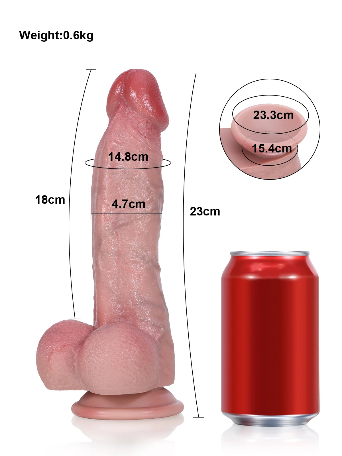 Jason - Realistische Dildo met Gedetailleerde Texturen en Opstaande Rugwervel - 23 cm