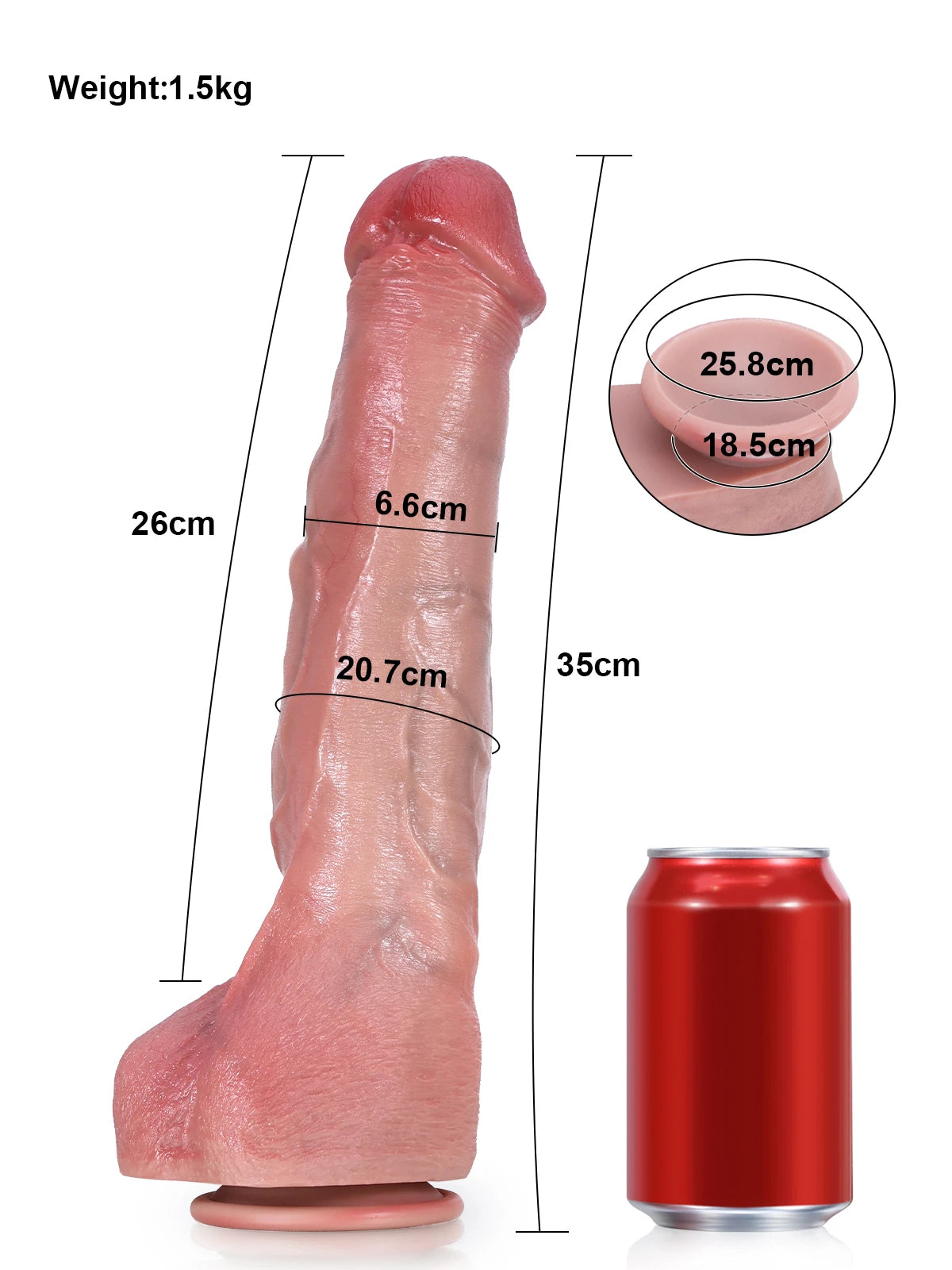 Jeff - Grote Realistische Anale Dildo met Buigbare Metalen Kern - 30 cm / 35 cm