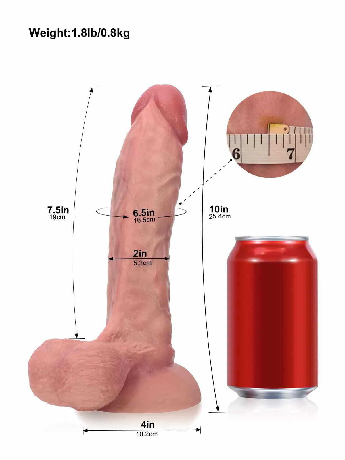 Jesse - Gebogen Dubbele-Dichtheid Dildo met Beweegbare Testikels en Zuignap - 25,4 cm