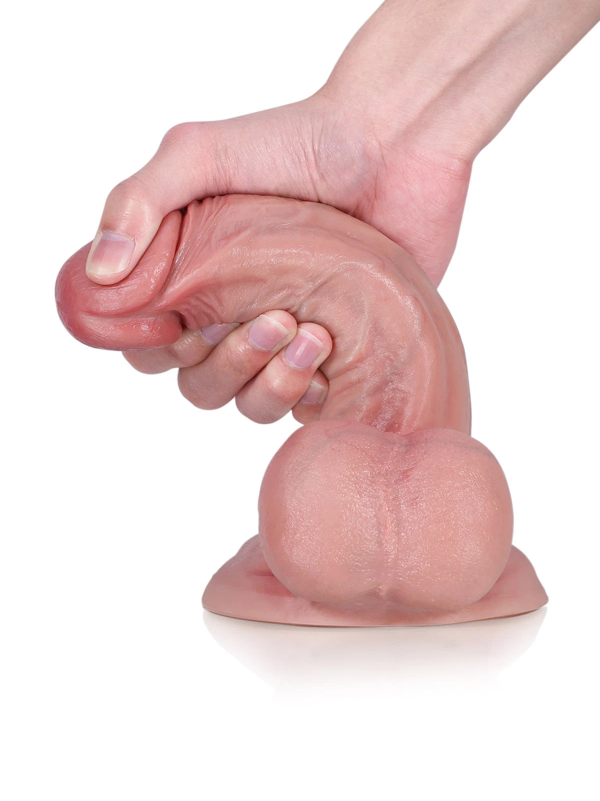 John - Realistische Dildo met Gedetailleerde Textuur en Zuignapbasis - 21 cm