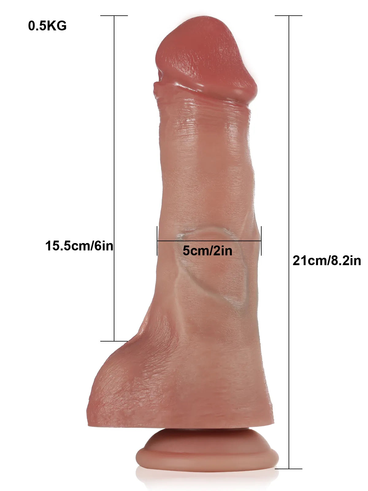 Joseph - Automatische Stotende Dildo met Verwarming, 9 Stuwmodi en 3 Vibraties - 21 cm