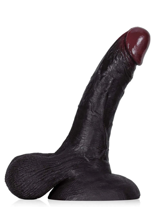 Kellz - Zwarte Realistische Dildo met Beweegbare Ballen - 22 cm