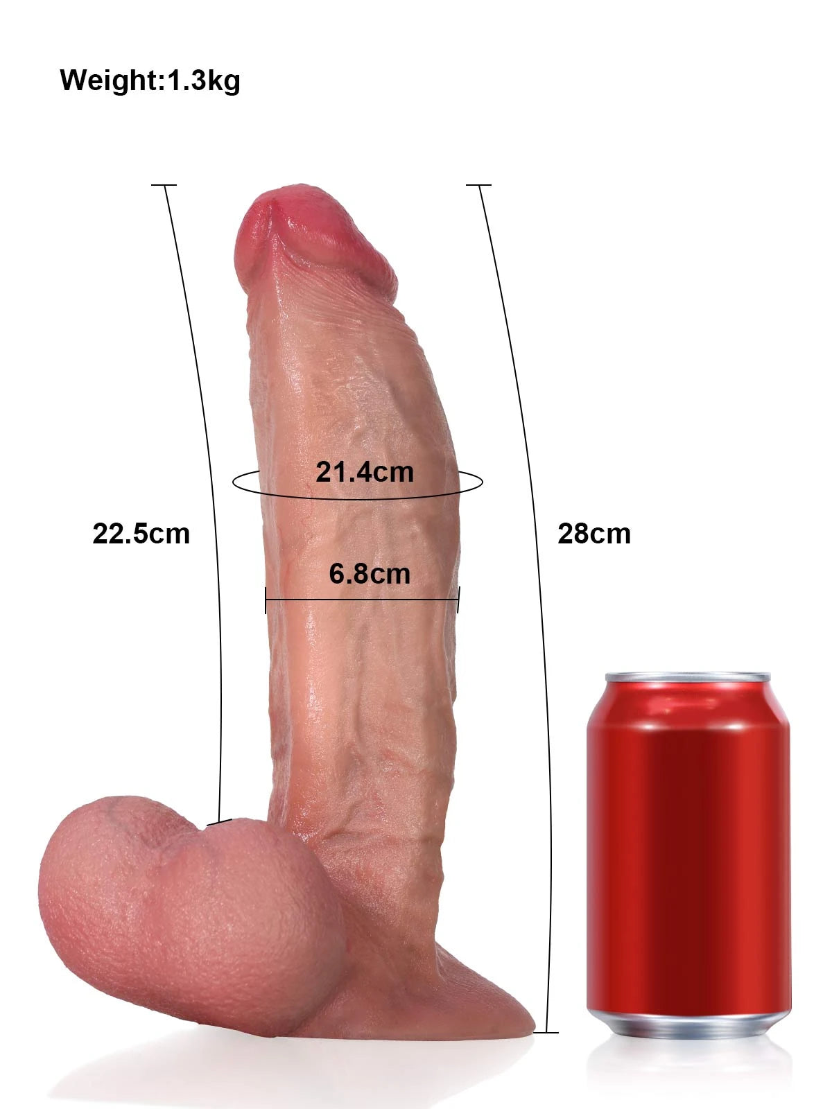 Legolas - Realistische Dildo Extra Dik en Flexibel met Vac-U-Lock en Zuignap - 28 cm