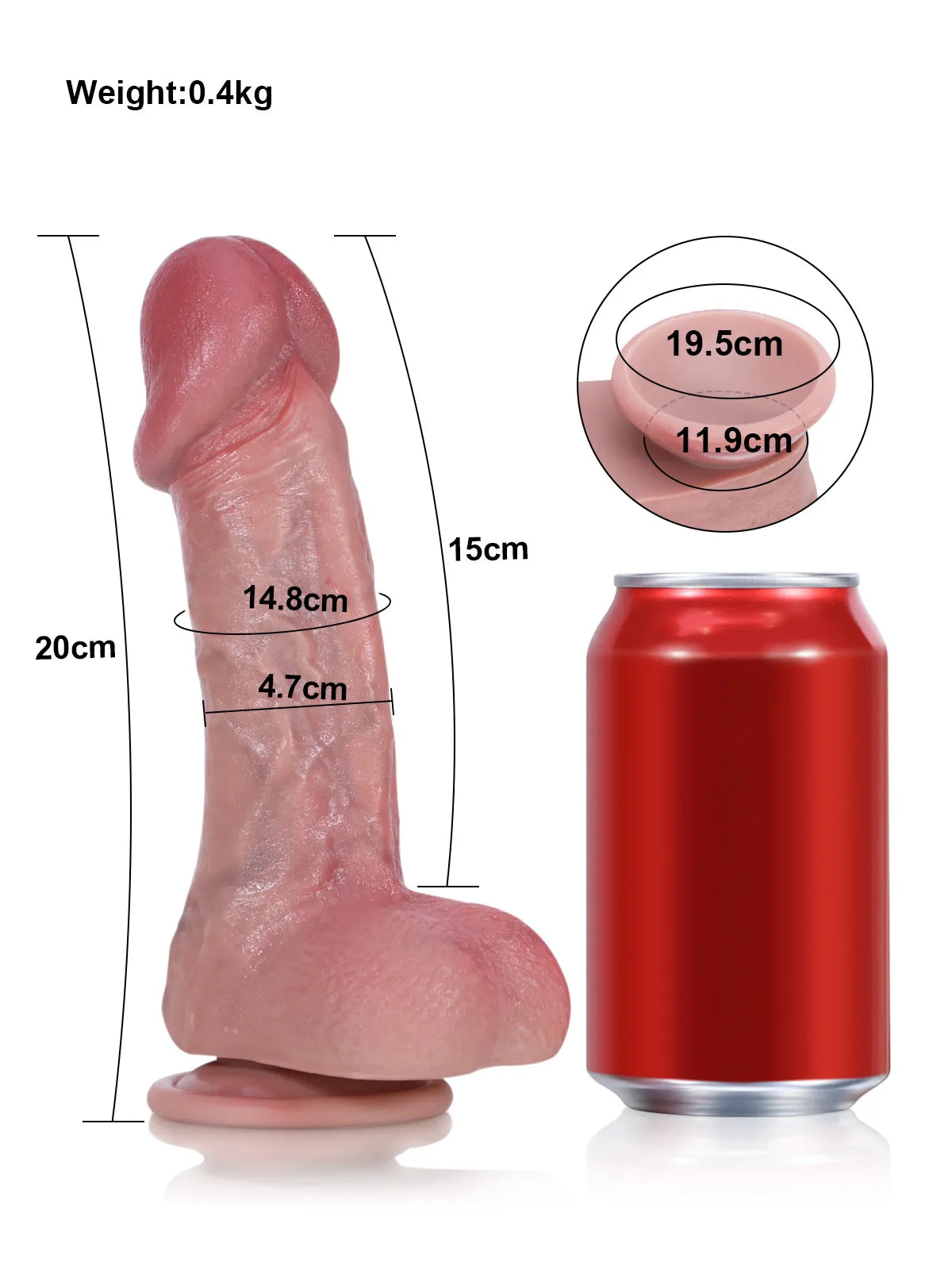 Lewis - Dikke Dildo met G-spot Stimulatie en Opstaande Eikel - 20 cm