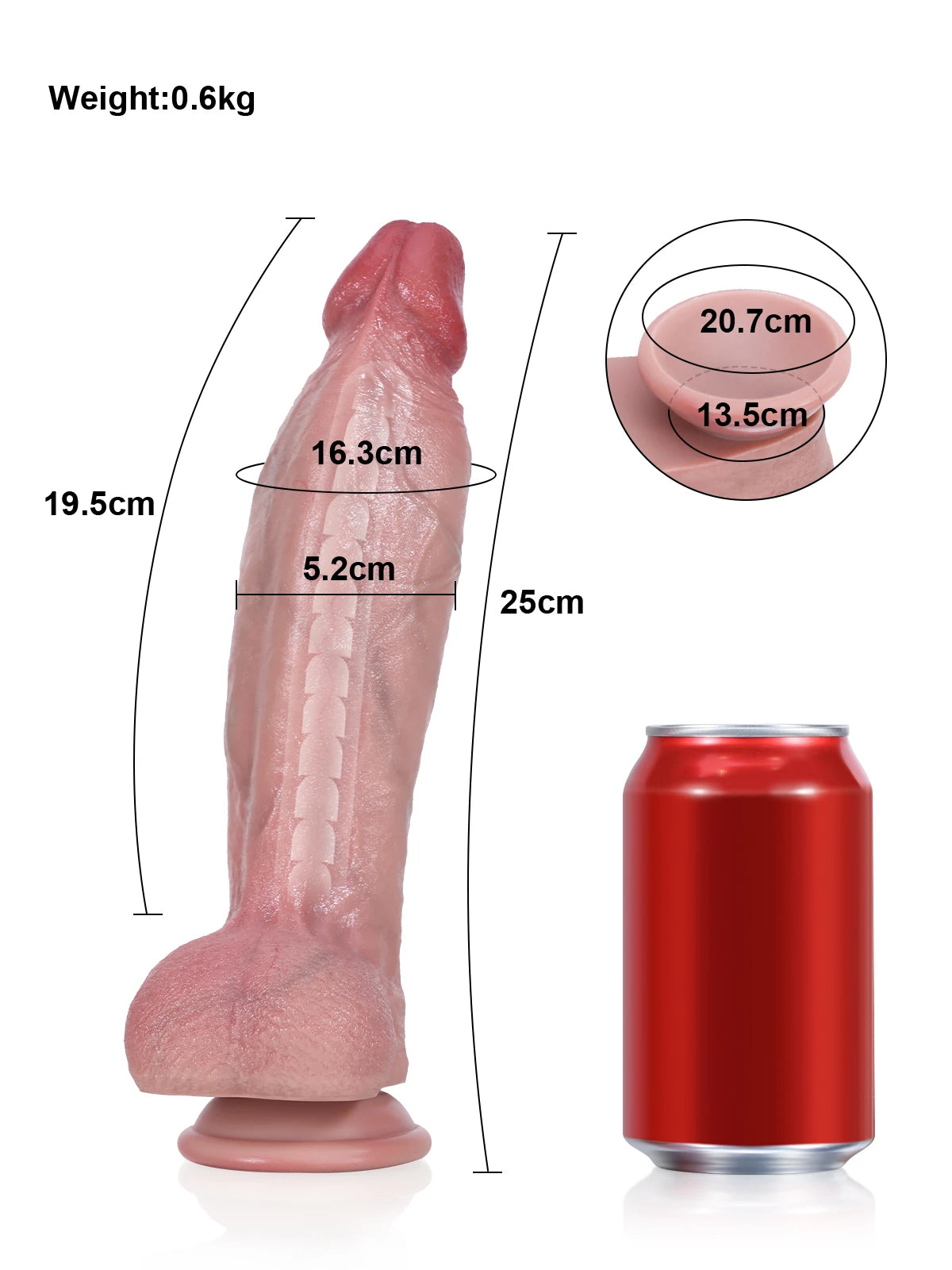 Liam - Lange Realistische Dildo met Buigbare Metalen Kiel - 25 cm