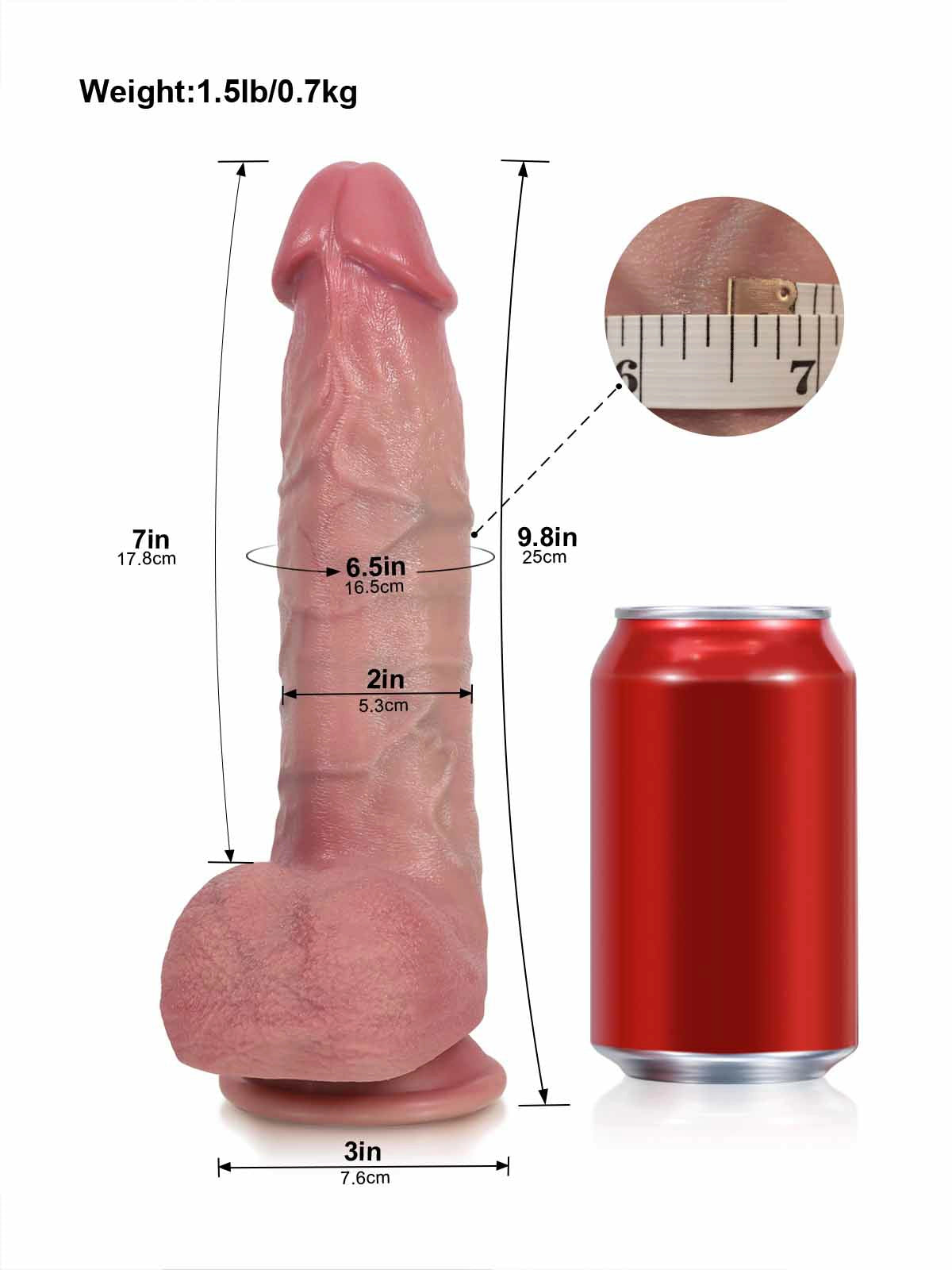 Nico - Realistische Stotende Dildo met Zachte Eikel en Zuignap - 25 cm