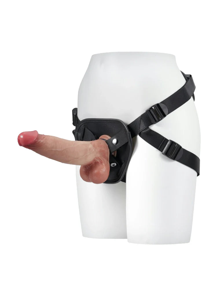 Rex - Verstelbaar Kunstlederen Harnas voor Dildo met Zuignap (zonder Dildo)