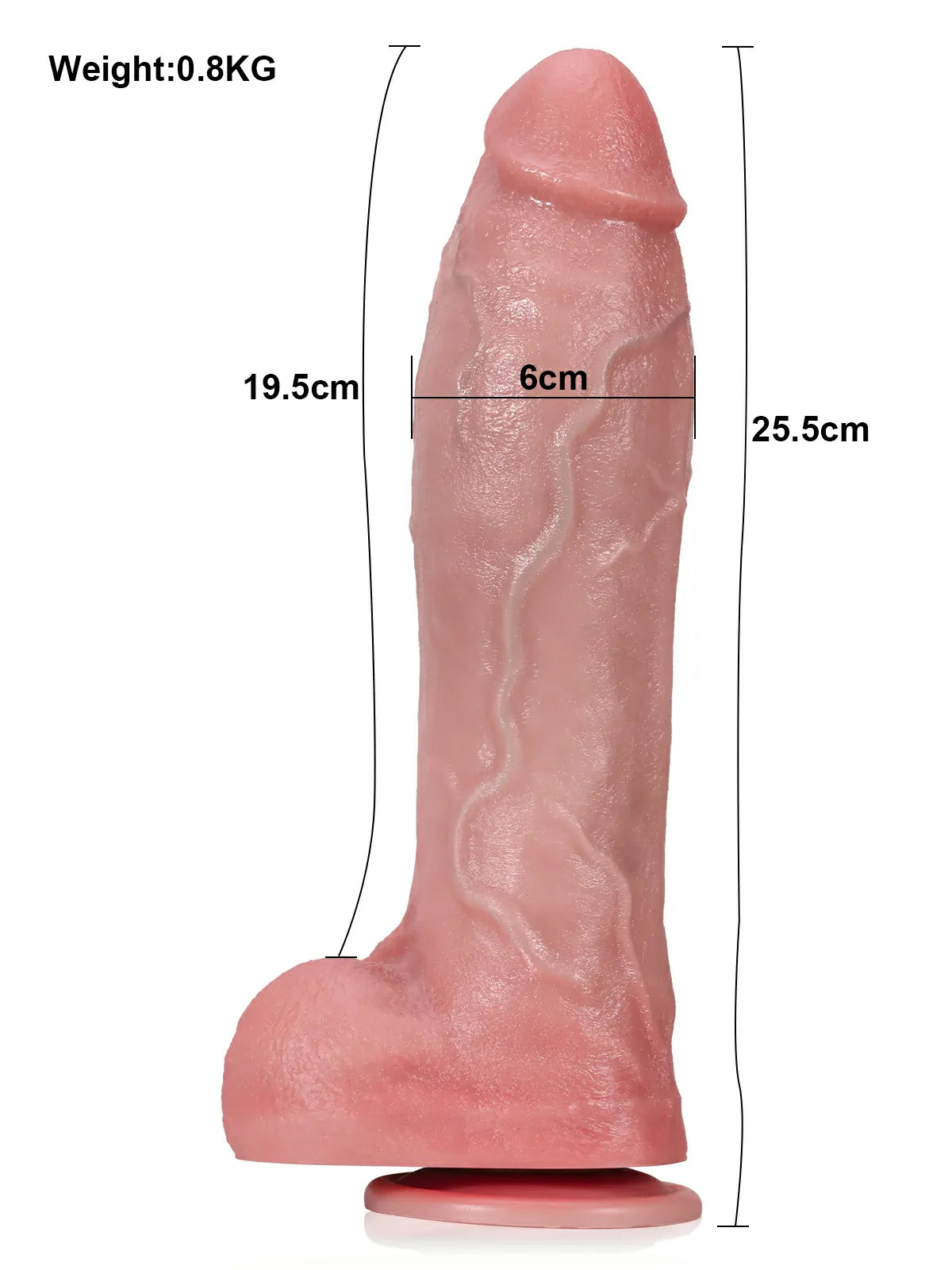 Rubin - Realistische Stotende Dildo met Vibratie, 3 Stuwmodi en 9 Vibraties - 25,5 cm