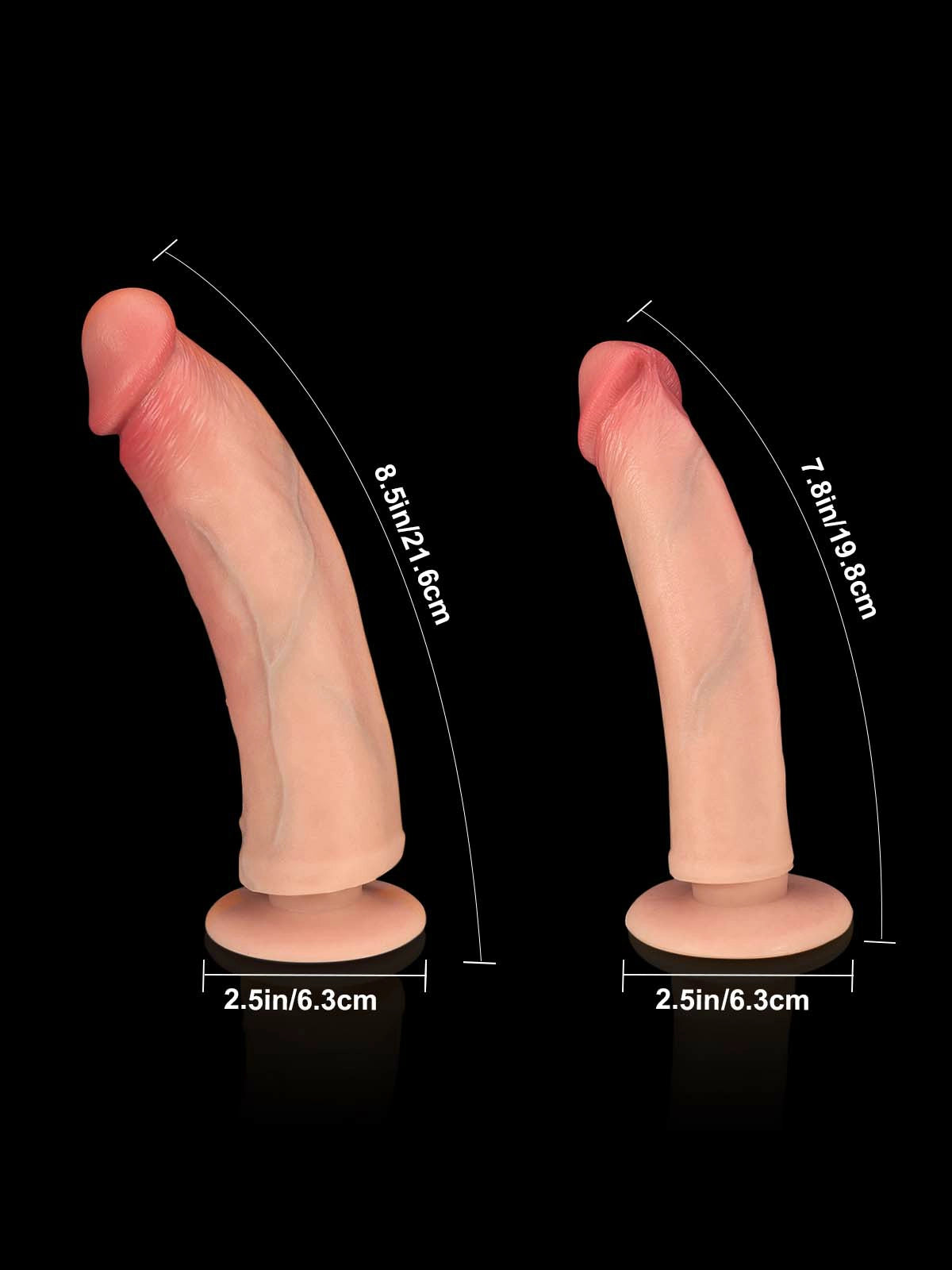 Thalyn - Voorbind Strap-On Set met 2 Verwisselbare Dildo's M en L - 19,8 en 21,6 cm