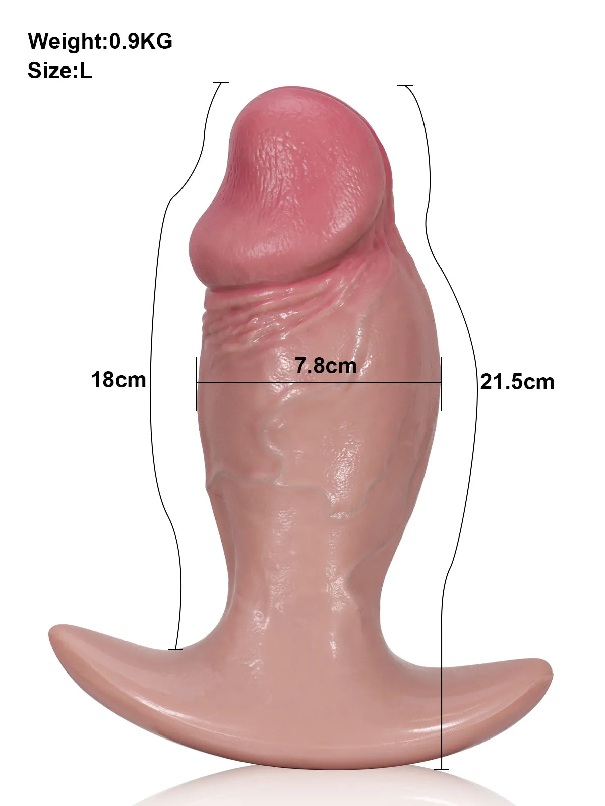Adam - Realistische Zachte Dildo met Anale Plug Ontwerp - 16,5 cm & 21,5 cm