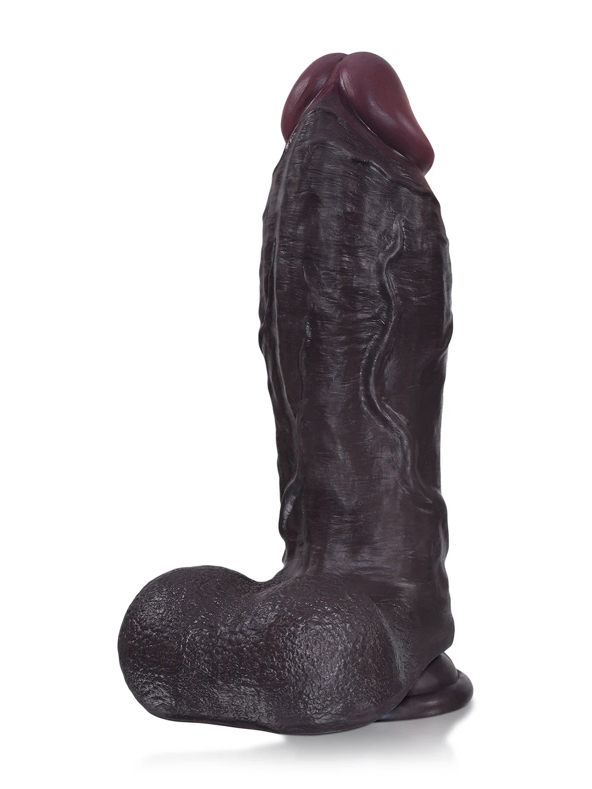 Austin - Zwarte Extra Dikke Realistische Dildo met Dorsale Richel - 28 cm