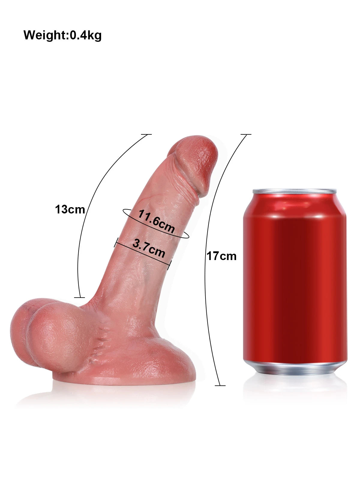 Beacher - Kleine Realistische Dildo met Gedetailleerde Textuur en Opgezwollen Testikels - 17 cm