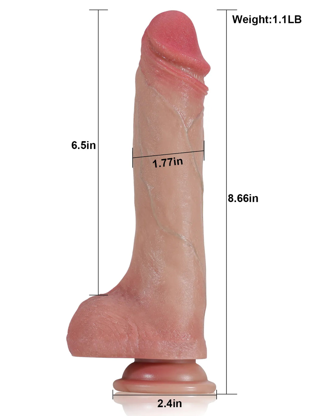 Benjamin - Sliding Skin Stotende Dildo met 3 Vibratiemodi en 7 Stuwmodi - 22 cm