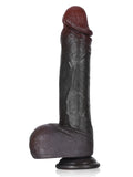 Brandon - Zwarte Realistische Dildo met Zachte Huid en Beweegbare Ballen - 24 cm
