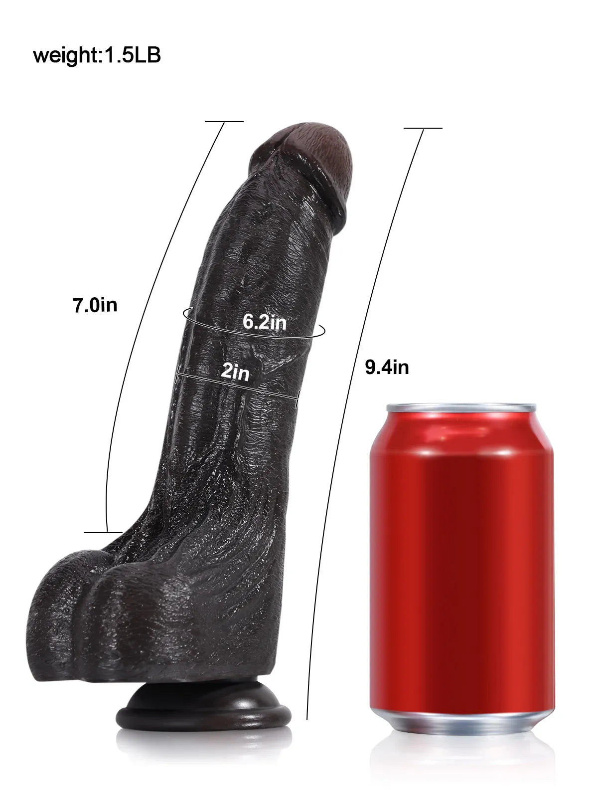 Cameron - Realistische Dildo met Geaderde Schacht en Gerimpelde Ballen - 23,8 cm