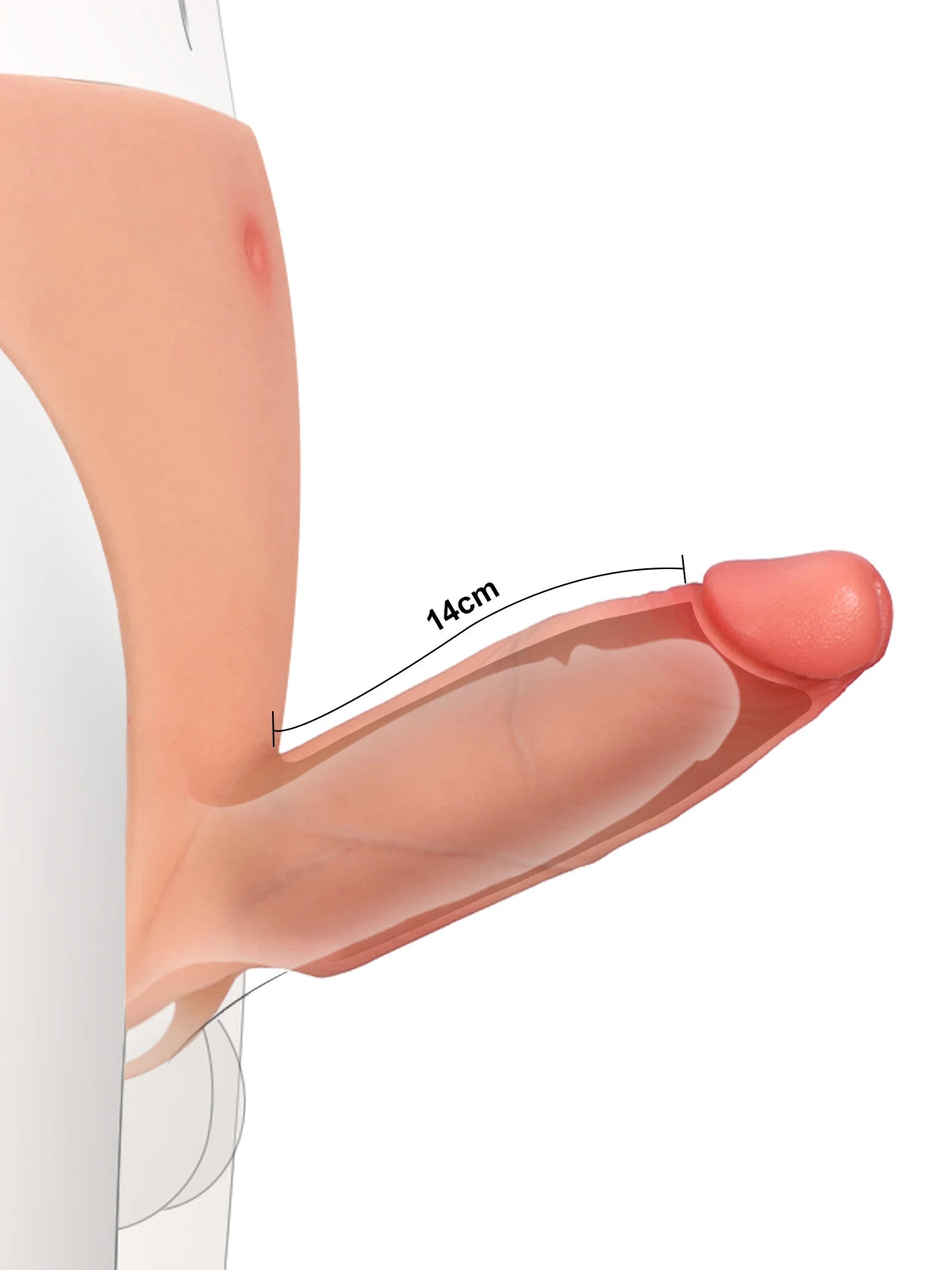 Casey - Holle Voorbind Strap-On Dildo Draagbaar met Premium Siliconen - 15,5 cm