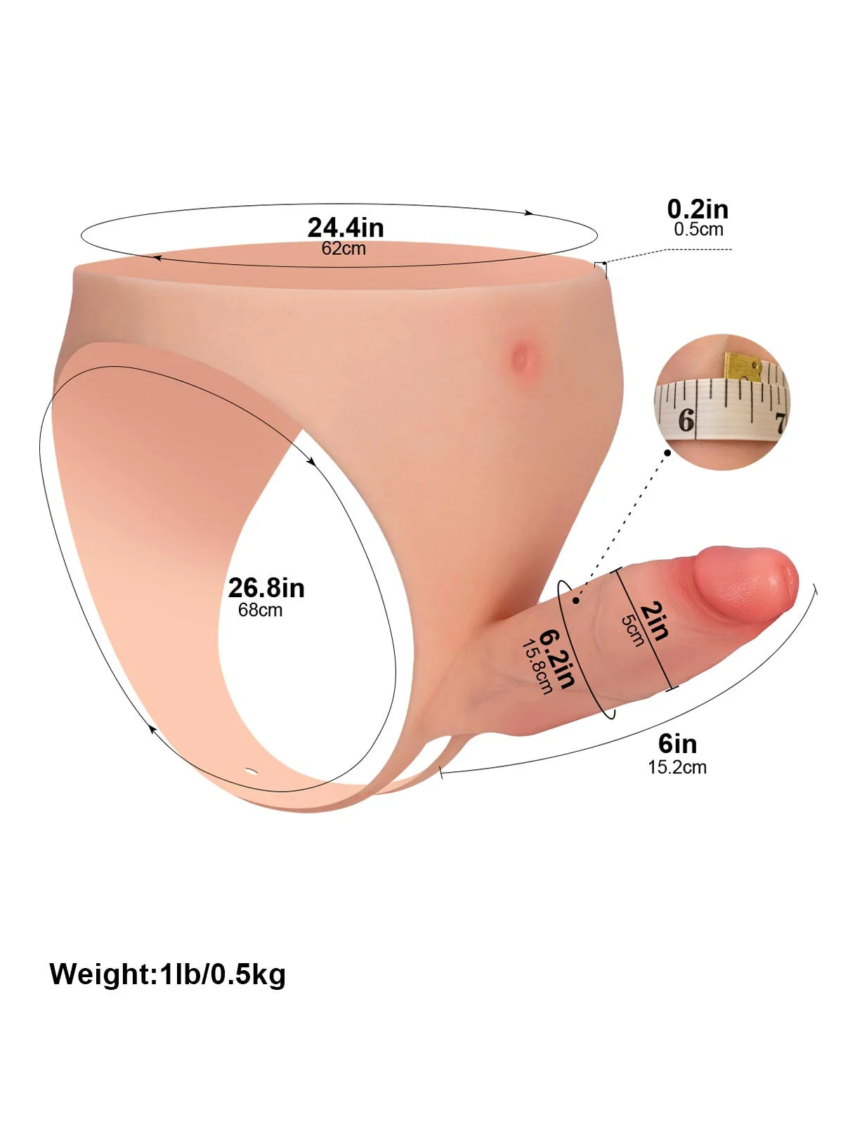 Casey - Holle Voorbind Strap-On Dildo Draagbaar met Premium Siliconen - 15,2 cm