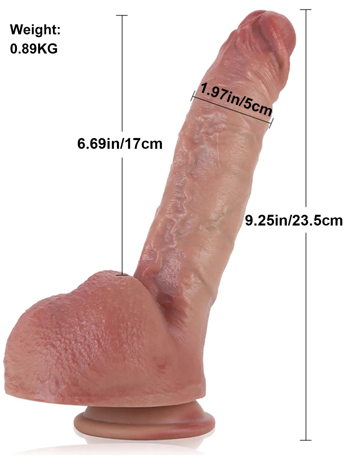 Charlie - Hyper Realistische Dildo met Metalen Kiel - 23,5 cm