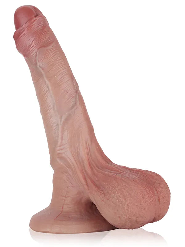 Chris - Realistische Oncircumciseerde Dildo met Slappe Ballen - 21 cm