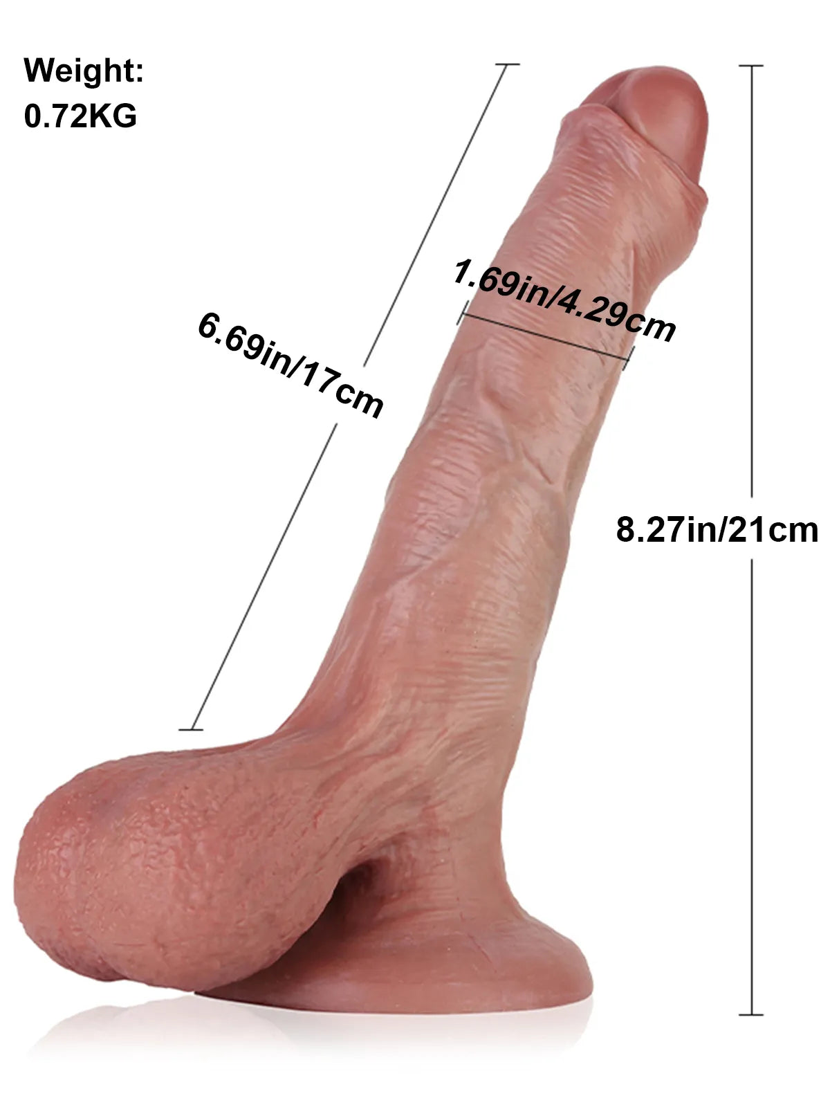 Chris - Realistische Onbesneden Dildo met Zachte Ballen - 21 cm