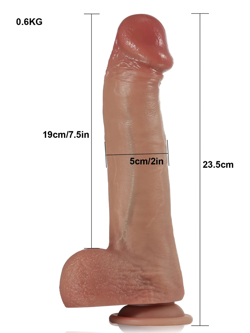 Craig - Stotende Vibrerende Verwarmende Dildo met 9 Stuwmodi en 3 Vibratiemodi - 23,5 cm