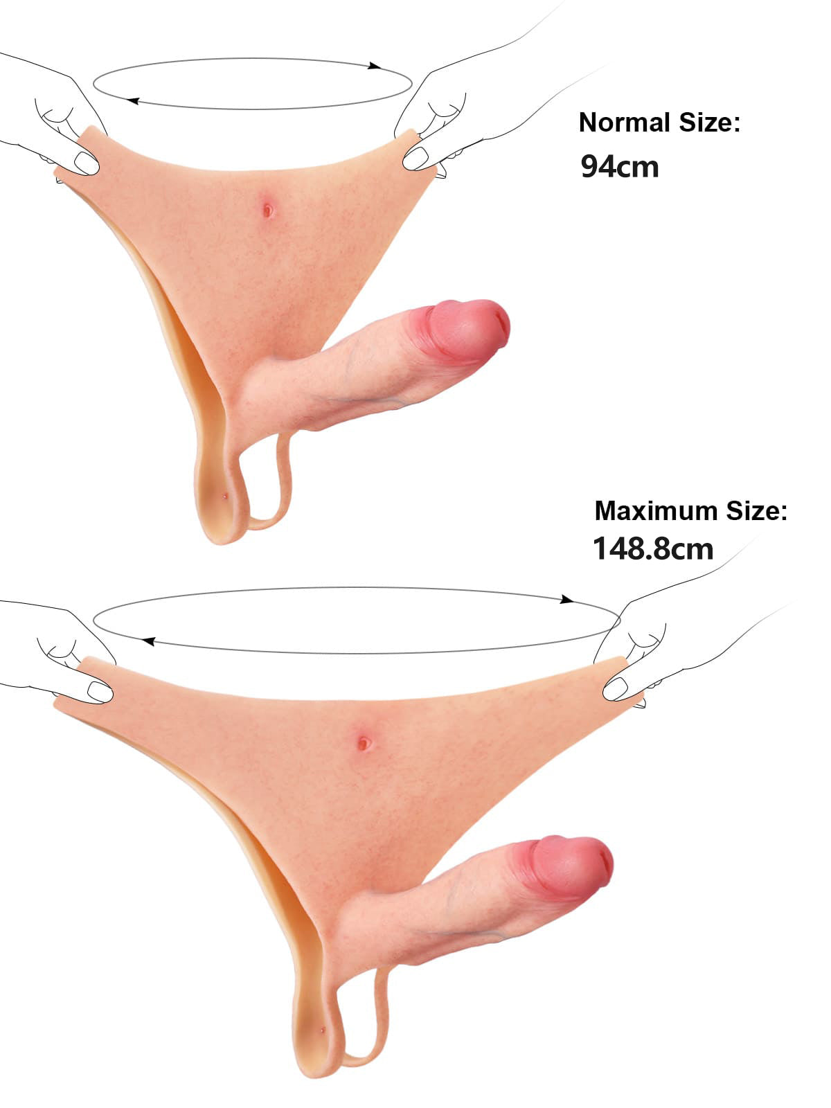 Daenerys - Draagbare Hollow Voorbind Dildo • Penisverlenging • ED Cock Sleeve - 20 cm