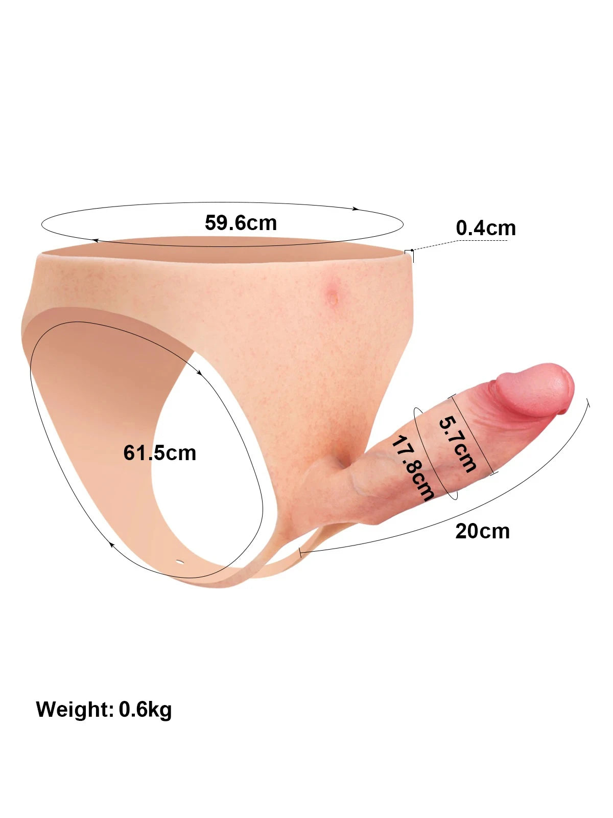 Daenerys - Hollow Voorbind Dildo • Penisverlenging • ED Cock Sleeve - 20 cm