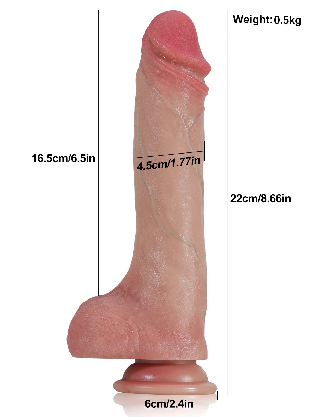 Benjamin - Sliding Skin Stotende Dildo met 3 Vibratiemodi en 7 Stuwmodi - 22 cm