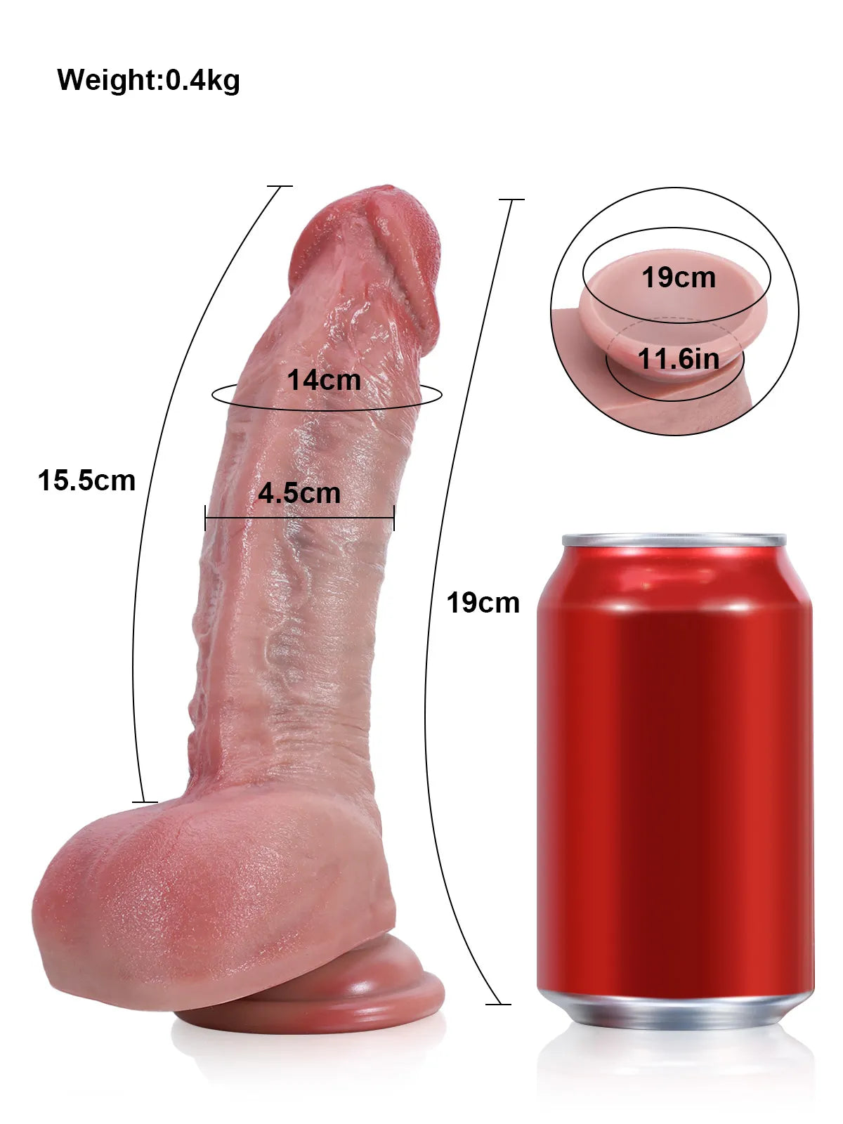 Dave - Realistische Dubbele-Dichtheid Dildo voor Beginners met Zachte Huidtextuur - 19 cm