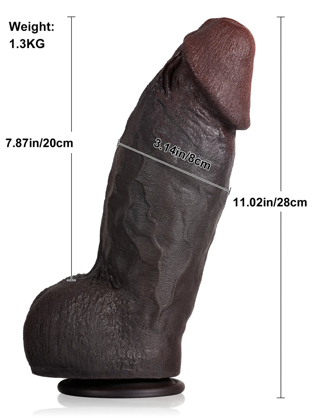 Diego - Grote Dikke Realistische Dildo met Gedetailleerde Aderen - 28 cm