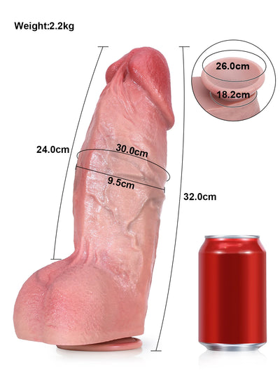 Diego - Grote Realistische Dildo met Dikke Schacht en Aderen - 27,5 of 32 cm