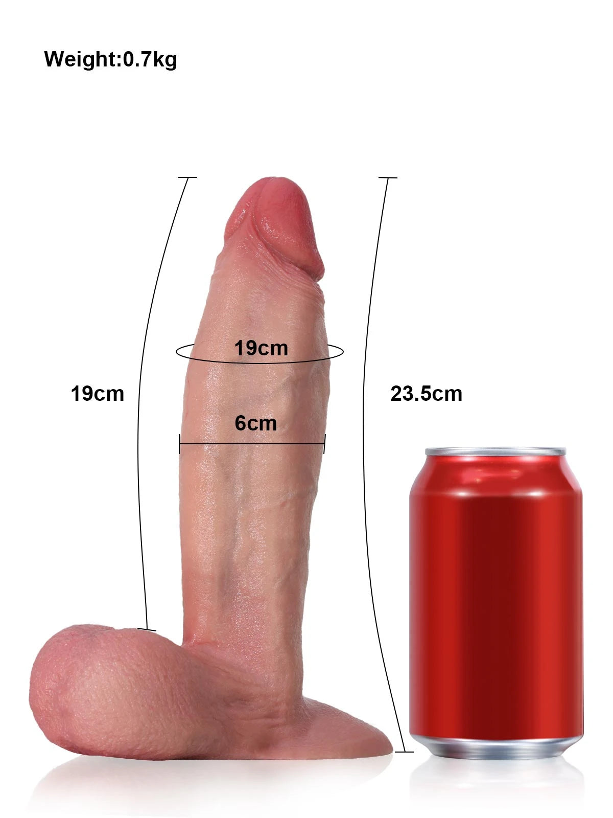 Dragon - Dikke Realistische Dildo · Bewegende Balletjes · Vac-U-Lock & Zuignap - 23,5 cm