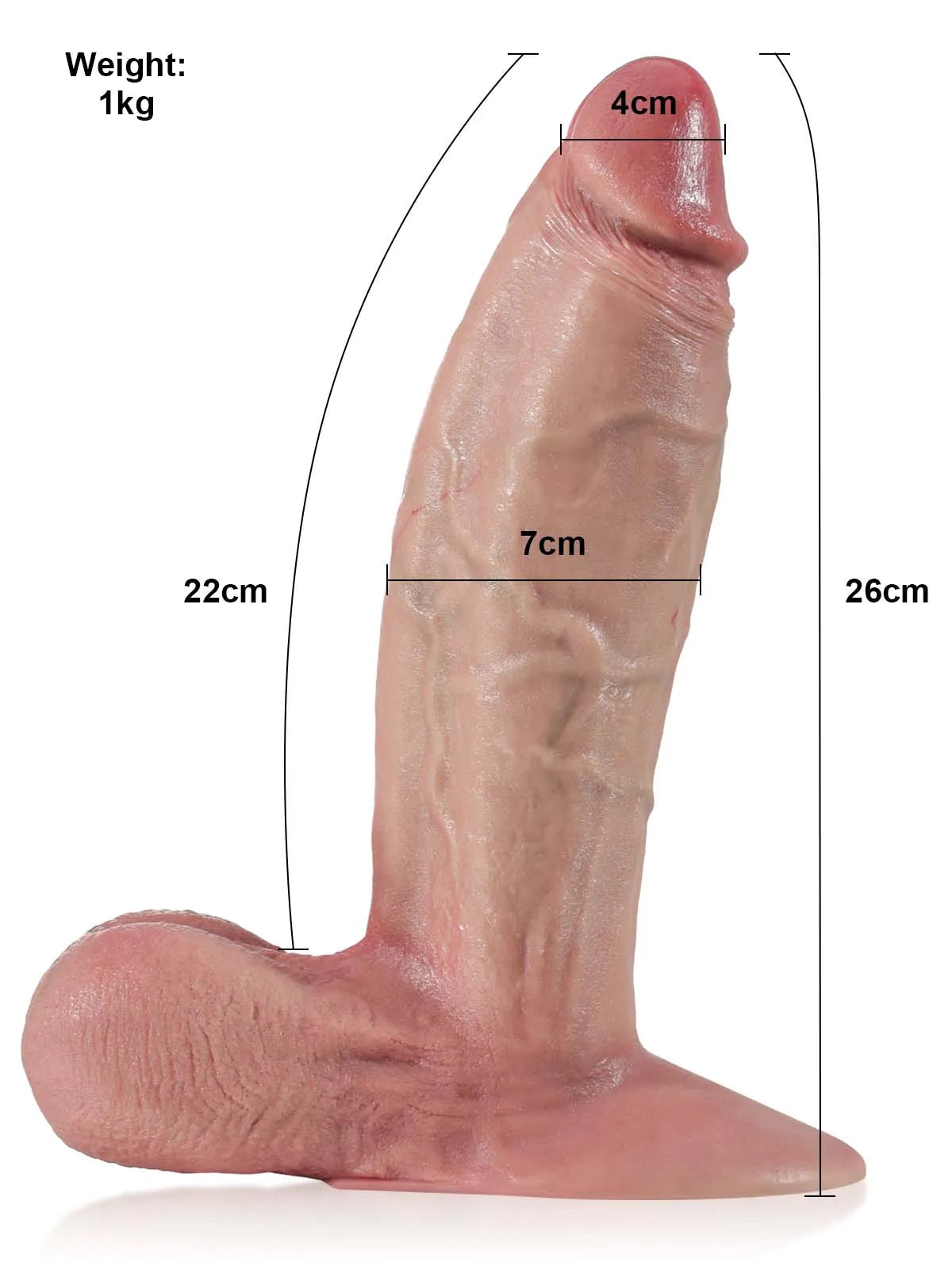 Dragon - Extra Dikke Dildo met Vac-U-Lock en Beweegbare Ballen - 26 cm