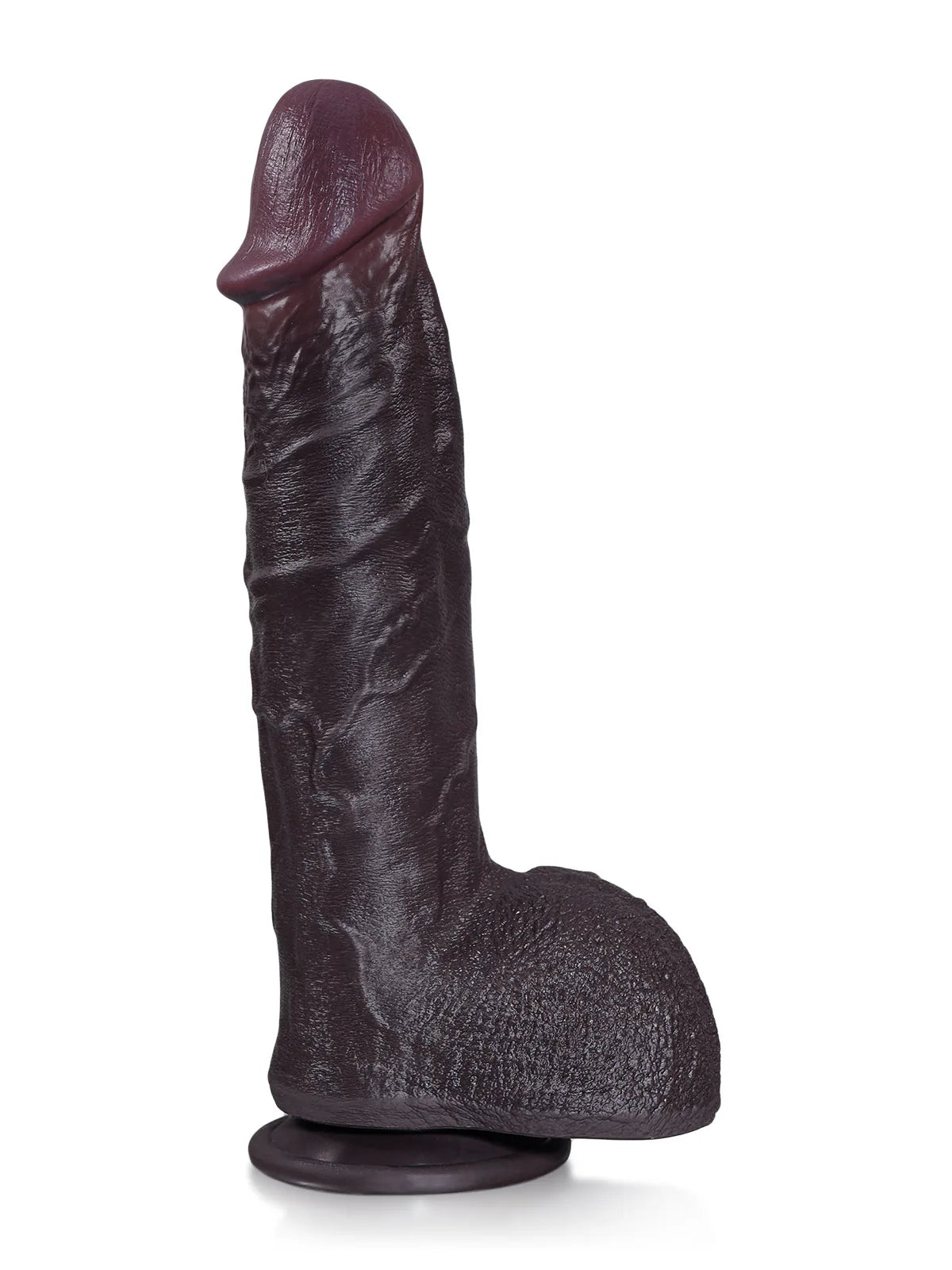 Elias - Zwarte Stotende Dildo met Vibratie, Verwarming en Brede Eikel - 27 cm