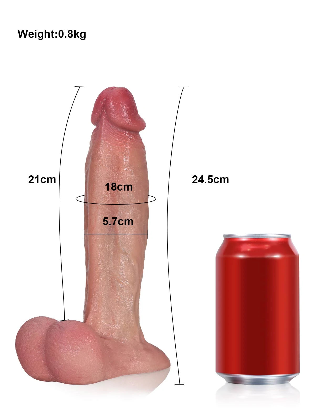 Elrond - Realistische Dildo met Dorsale Richel en Vac-U-Lock - 24,5 cm