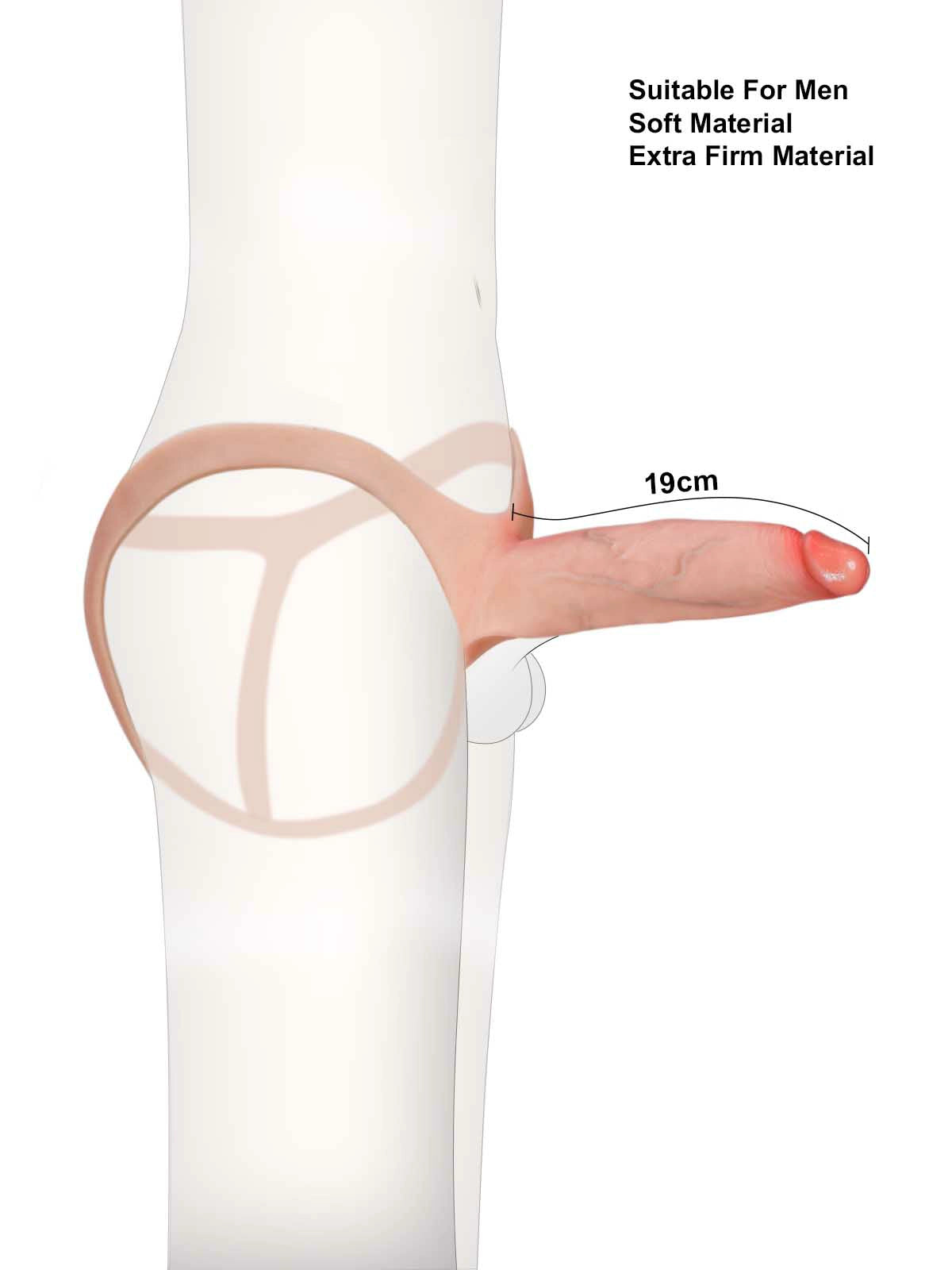 Emberfall - Holle Voorbind Strap-On Dildo als Penisverlenging en ED-Sleeve Draagbaar - 19 cm