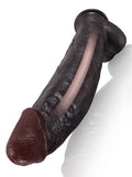 Farid - Zwarte Dikke Dildo met Buigbare Metalen Kiel - 30,5 cm