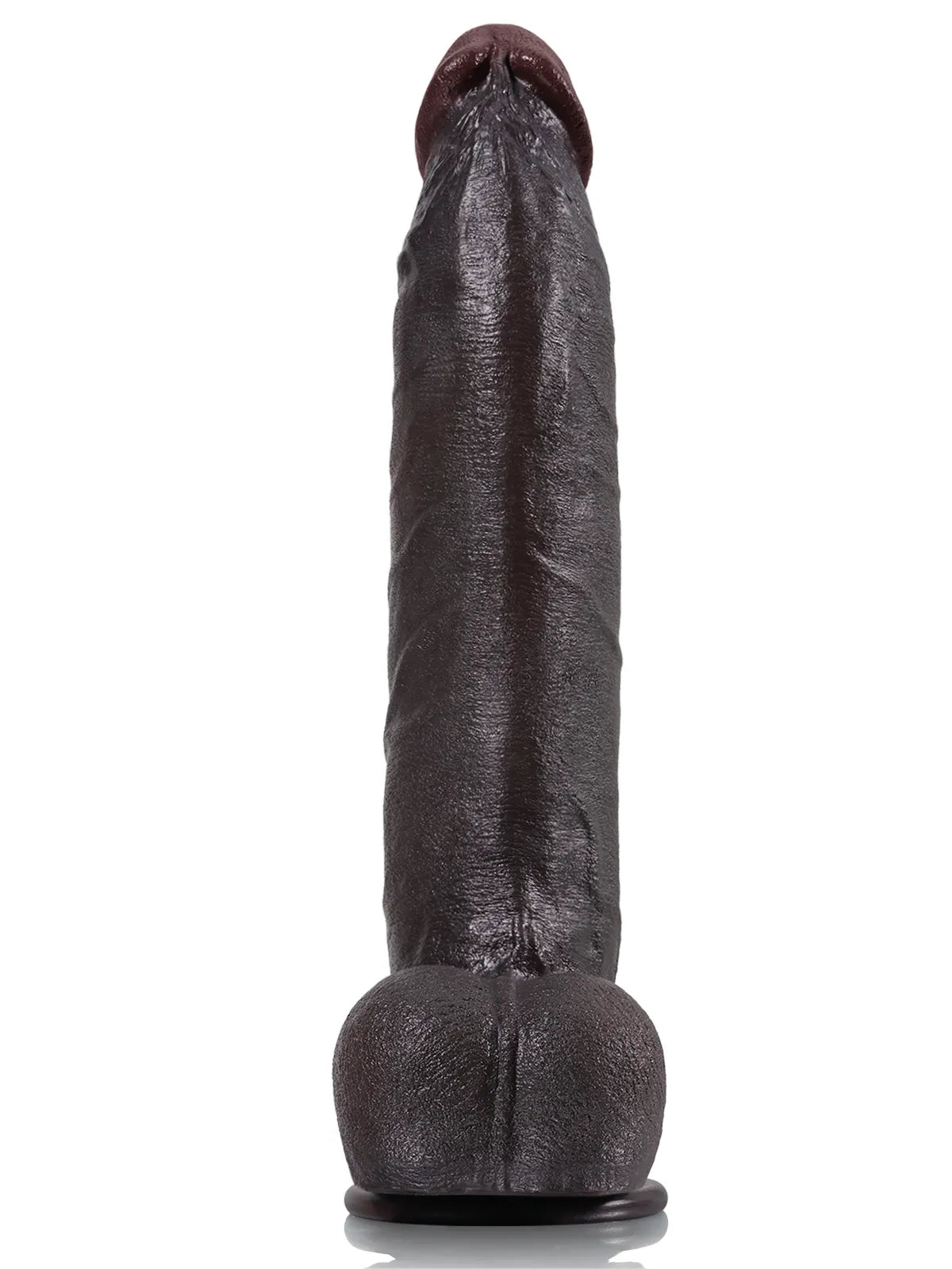 Farid - Zwarte Dikke Dildo met Buigbare Metalen Kiel - 30,5 cm
