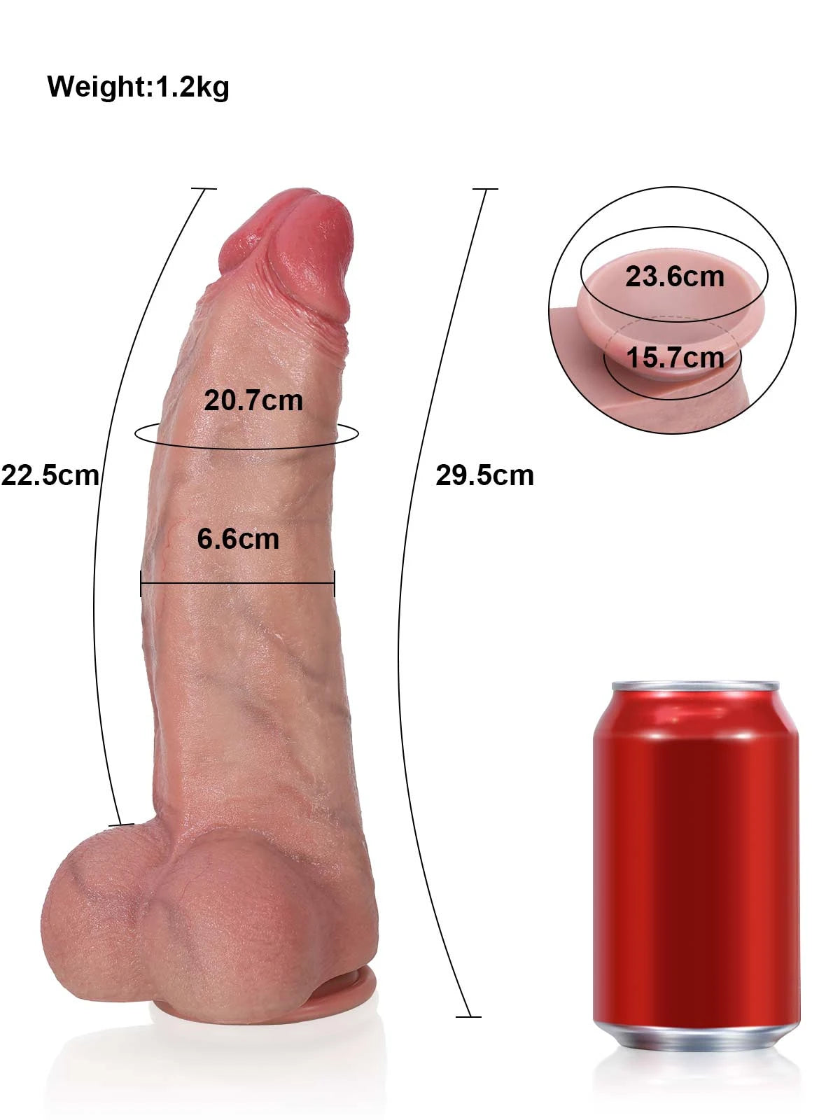 Galadriel - Realistische Dildo Extra Dik en Progressief met Dorsale Richel - 29,5 cm