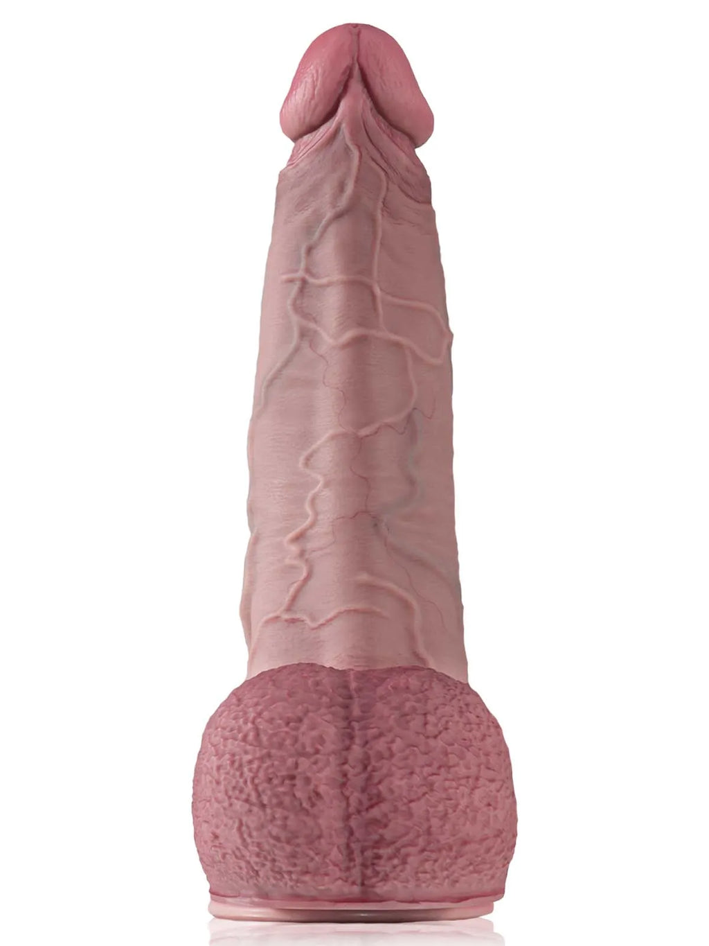Galaxy - Gigantische Dikke Gebogen Dildo met Opgezette Aderige Ballen - 40,5 cm